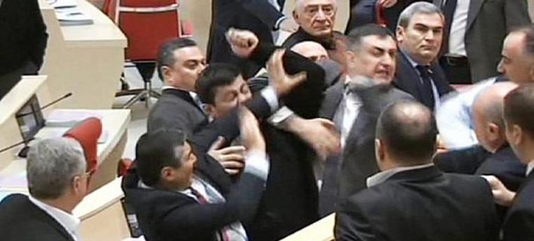 Άγριο ξύλο στη Βουλή της Γεωργίας (βίντεο)