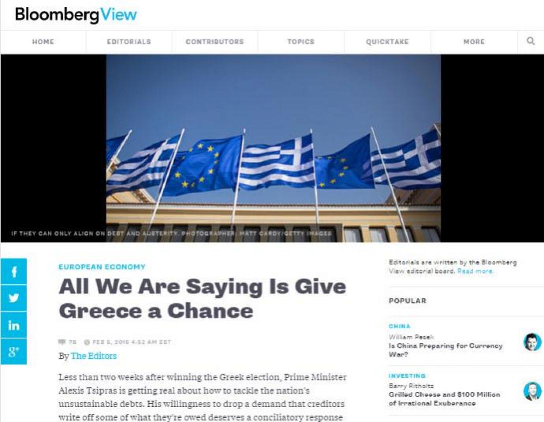 All We Are Saying Is Give ... Greece a Chance