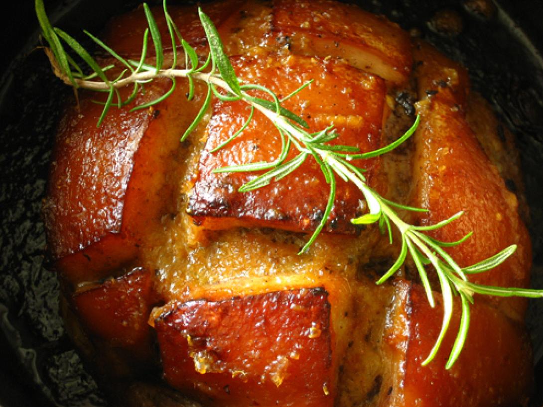 Χοιρινό μπούτι με σάλτσα μουστάρδας