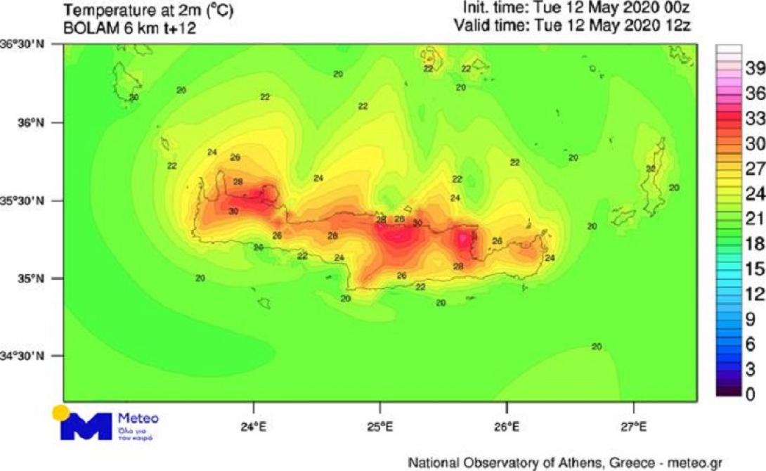 κρήτη ζέστη meteo.gr