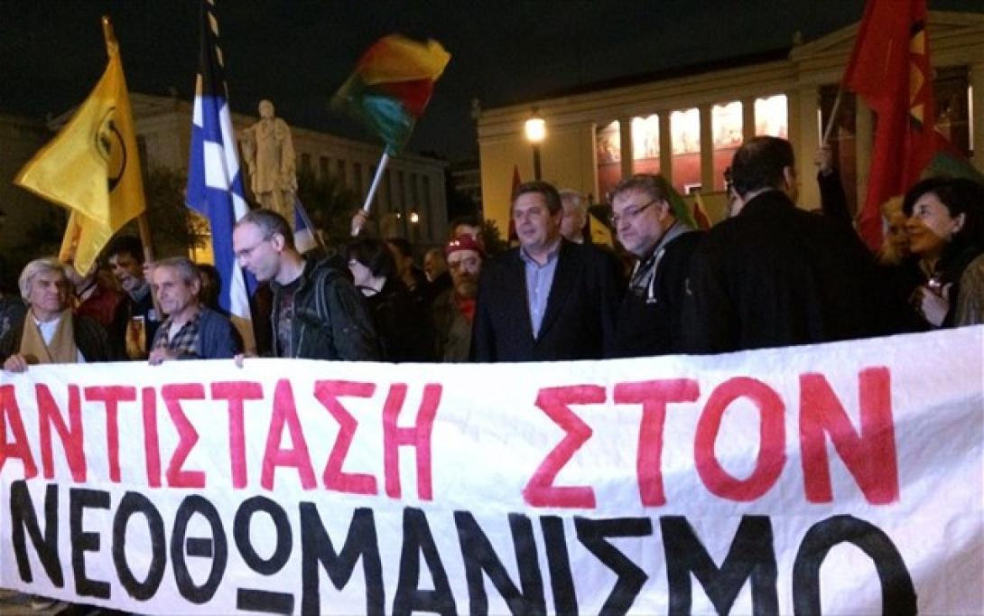 Ο Π. Καμμένος στη συγκέντρωση κατά της επίσκεψης Νταβούτογλου