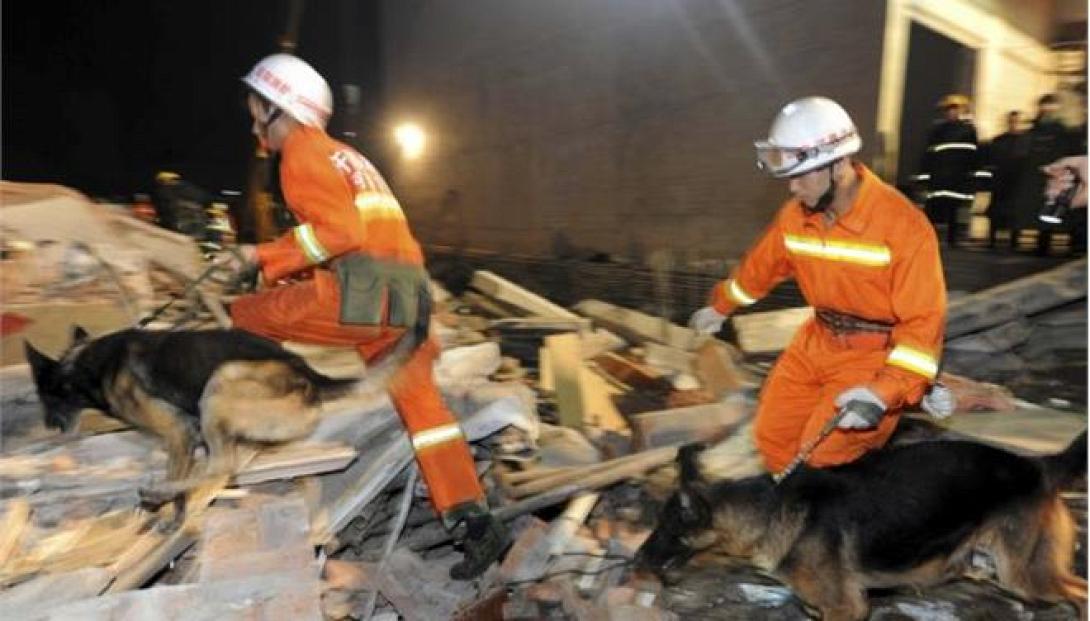 κινα, τραυματιες, καταρρευση κτιριου