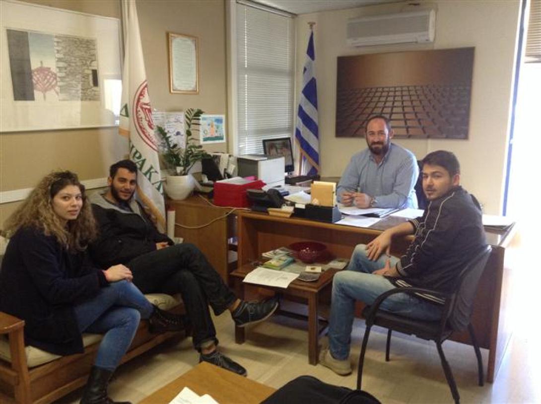 Εκπροσώποι της Φοιτητικής Ένωσης Κυπρίων στον Δήμο Ηρακλείου