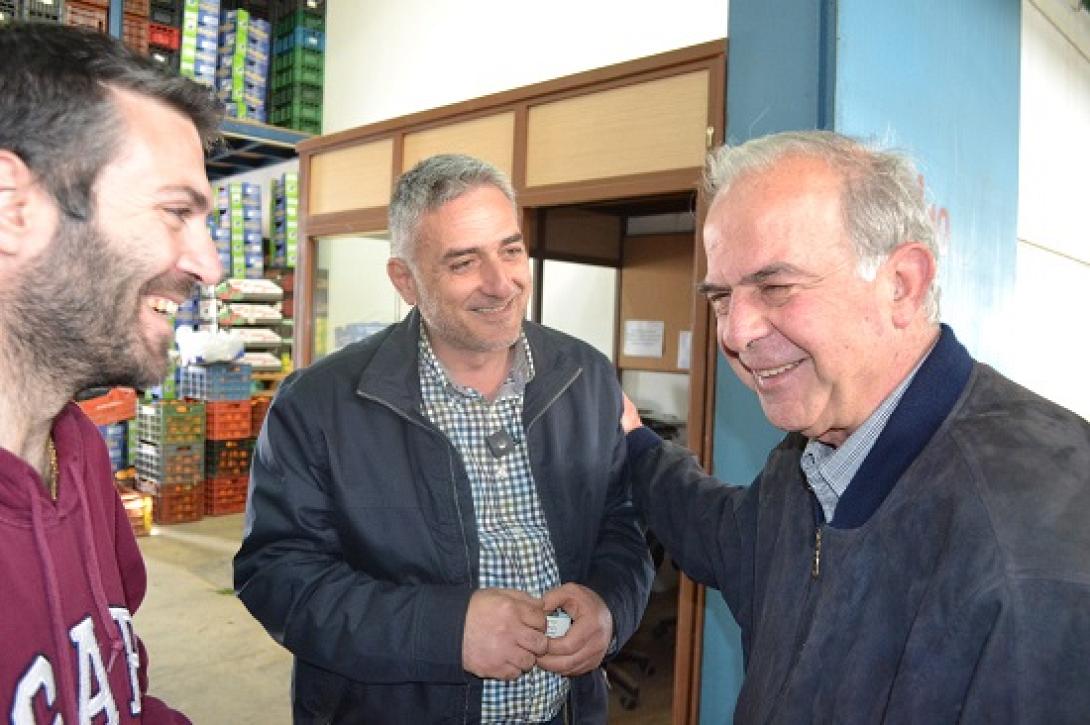 Στην Κεντρική Λαχαναγορά του Ηρακλείου ο Βασίλης Λαμπρινός