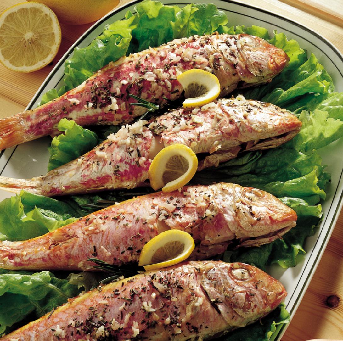 Μπαρμπούνια στο φούρνο