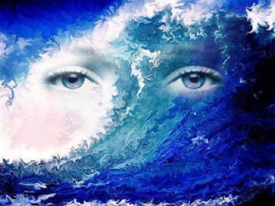 γυναίκα μάτια κύματα θάλασσα