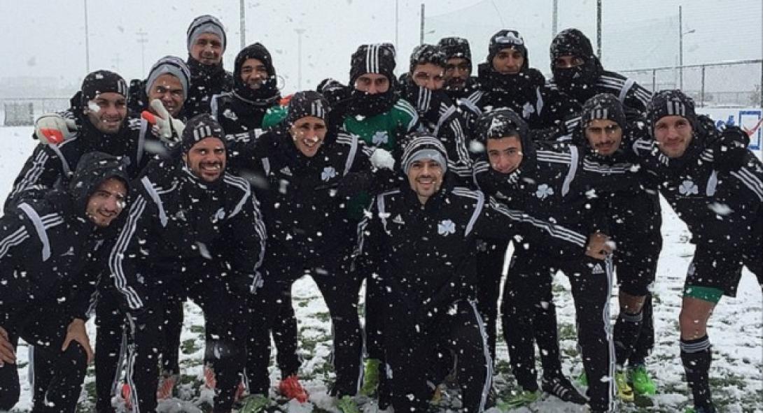 Η φωτογραφία του ΠΑΟ στην προπόνηση με χιόνι