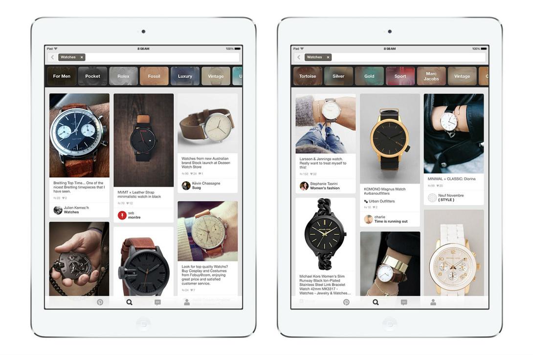 Pinterest: Αποτελέσματα αναζήτησης αναλόγως το φύλο