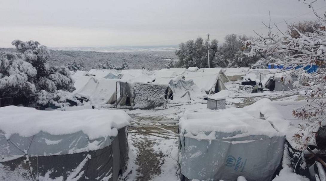 πρόσφυγες χιόνια