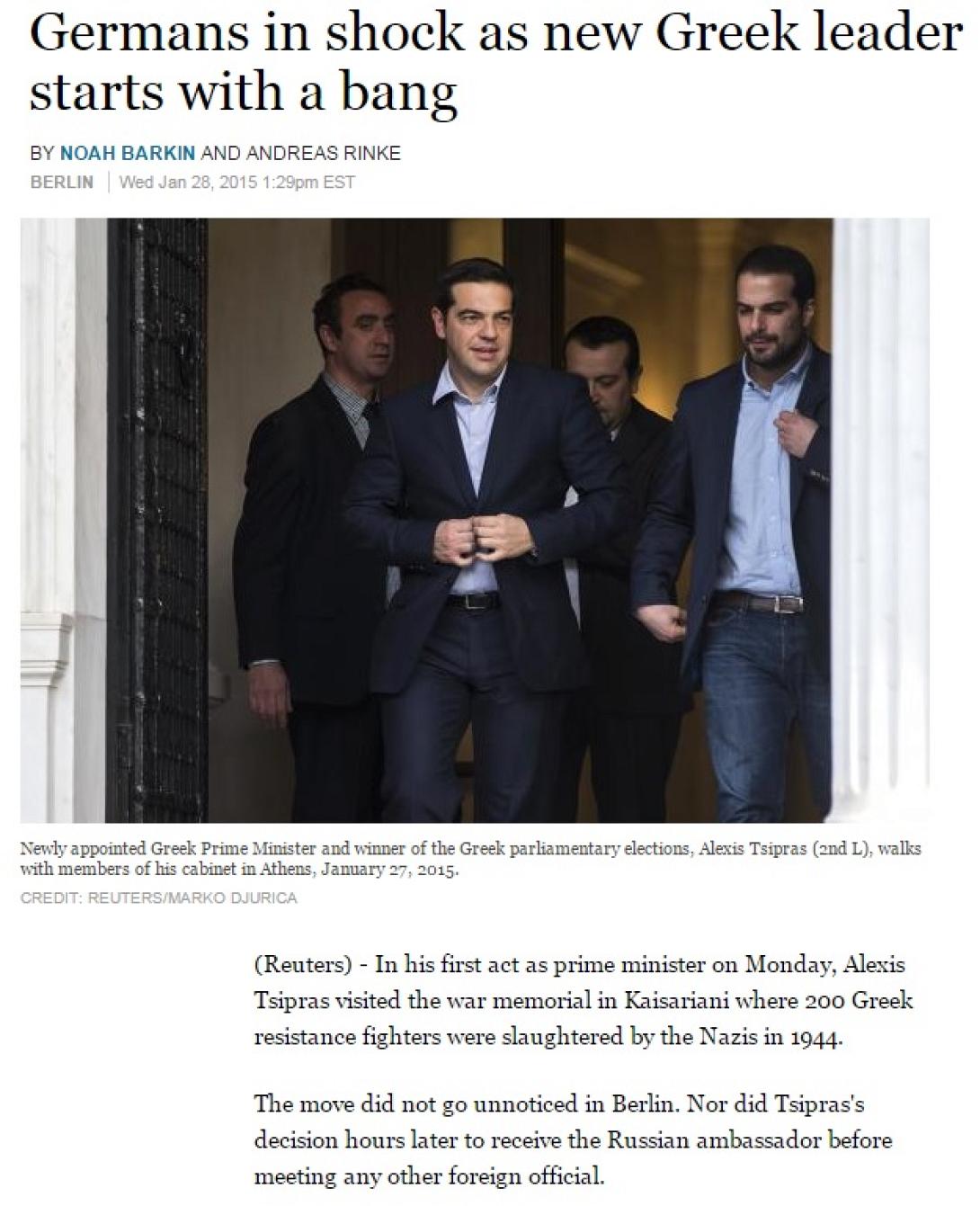 Reuters: Ο Τσίπρας προκαλεί σοκ στους Γερμανούς