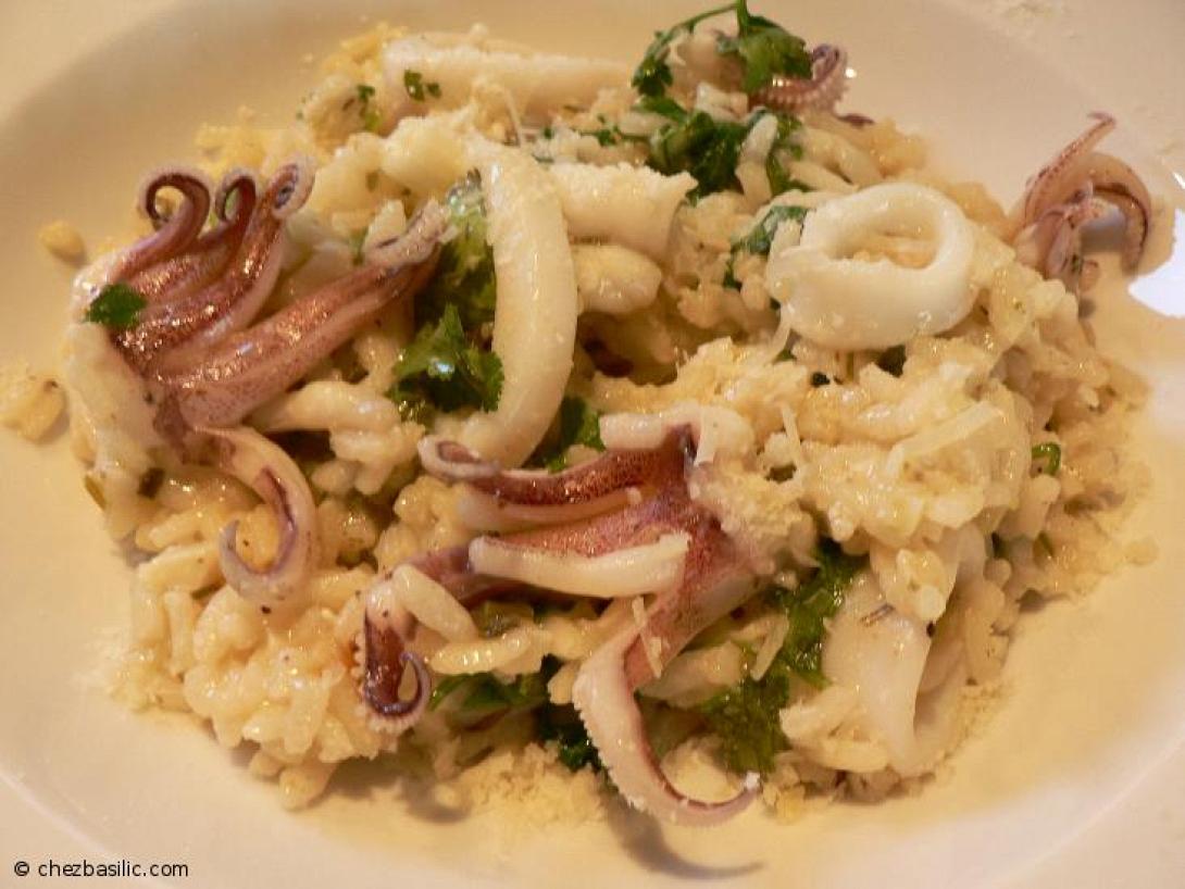 Ριζότο με καλαμαράκια και σαφράν