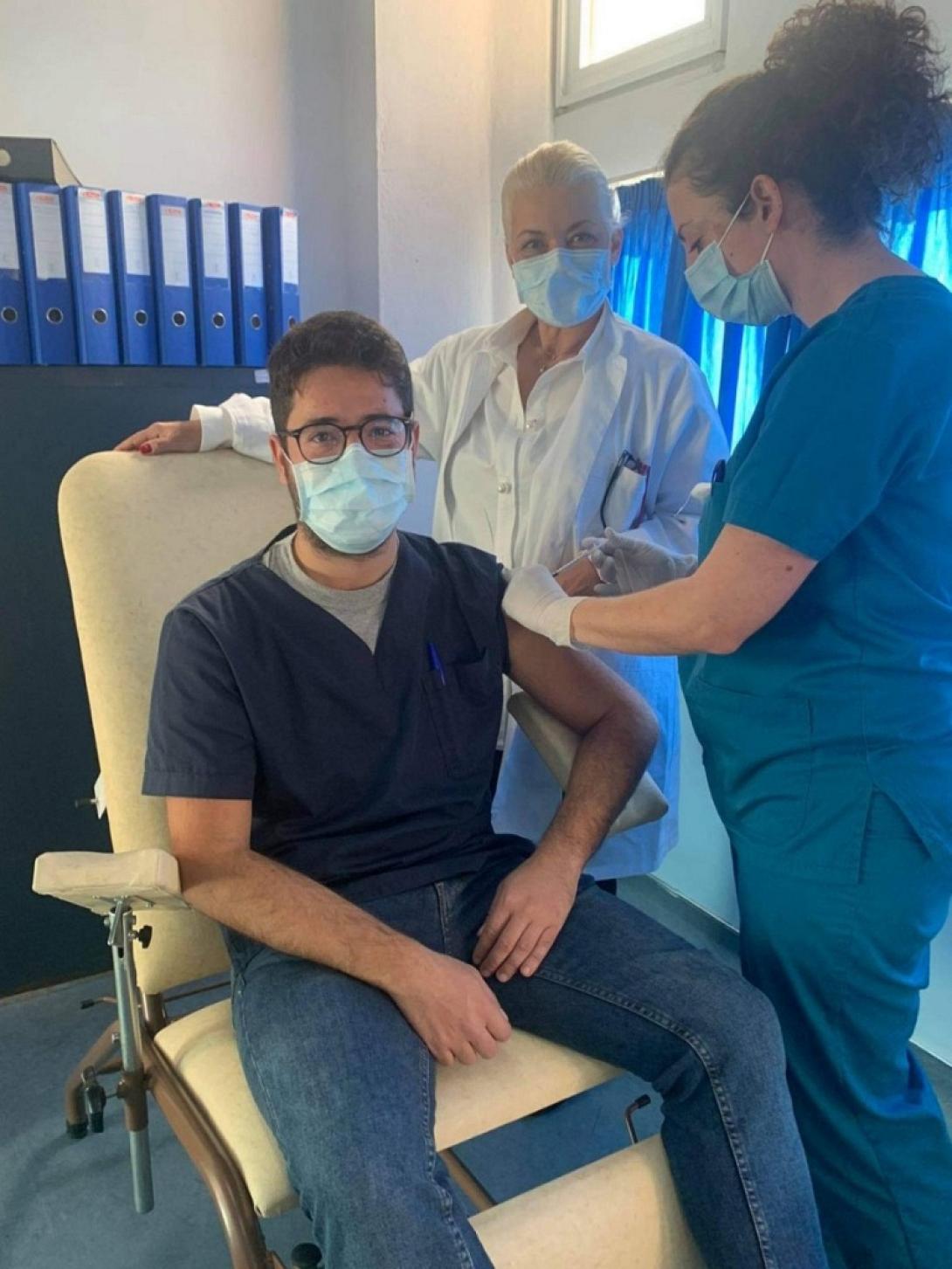 Από τον εμβολιασμό στο Νοσοκομείο Σητείας