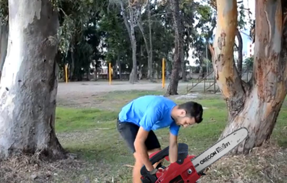 Γνωρίστε τον Λευτέρη... το βενζινοπρίονο! - Ξεκαρδιστικό βίντεο