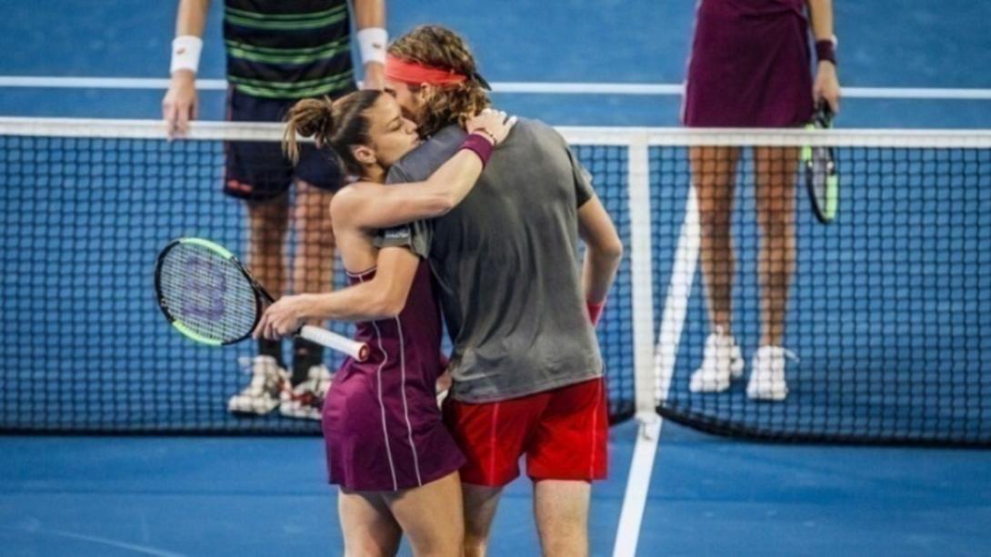 Μαρία Σάκκαρη με Στέφανο Τσιτσιπά