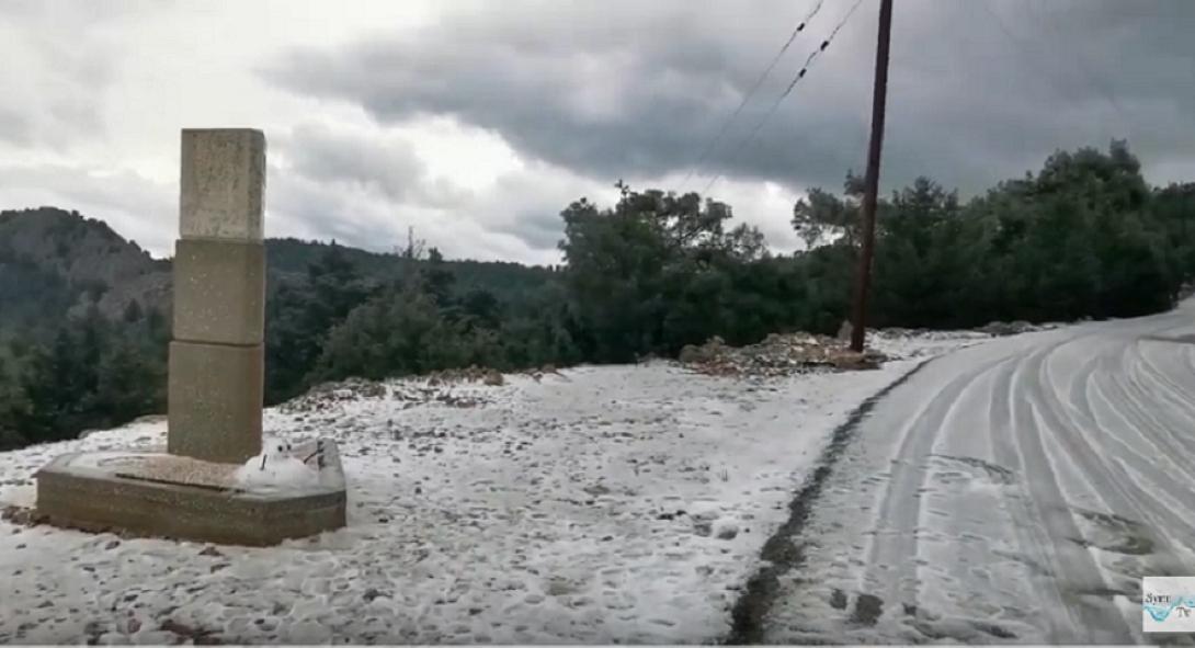 Χιόνισε και στη Σύμη